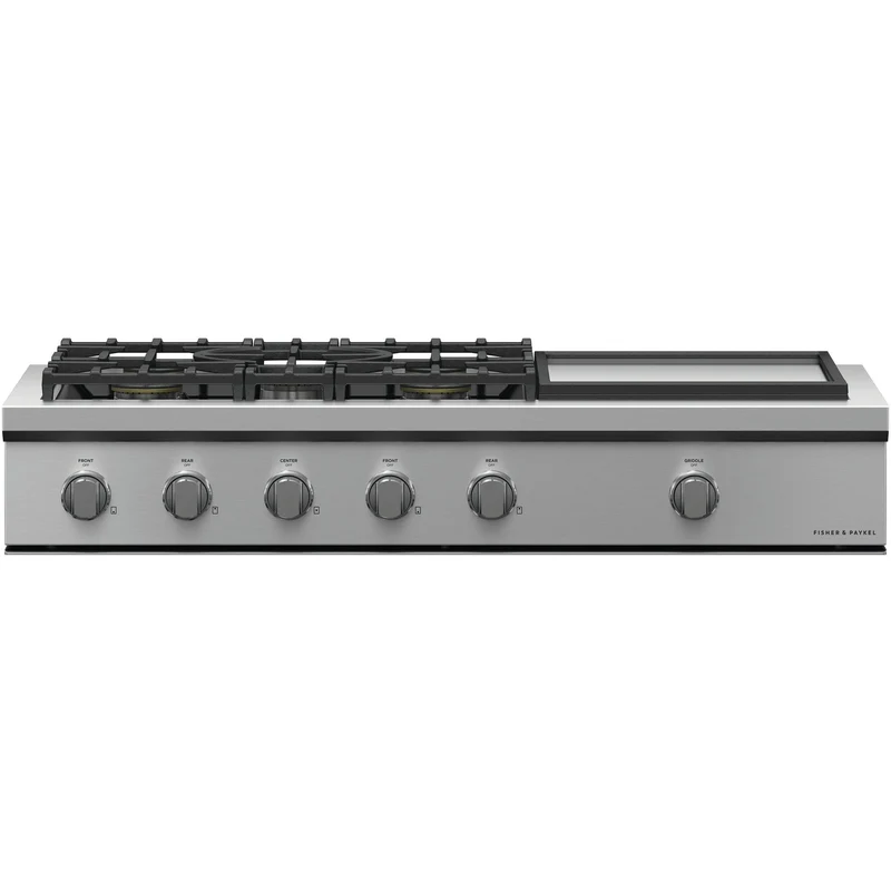 Fisher & Paykel Dessus de cuisinière à gaz de 48 po. avec plaque chauffante CPV3-485GD-N