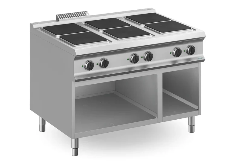 Cuisinière électrique Dexion Lux 980 - 120/90 - 6 plaques carrées - 20 kW