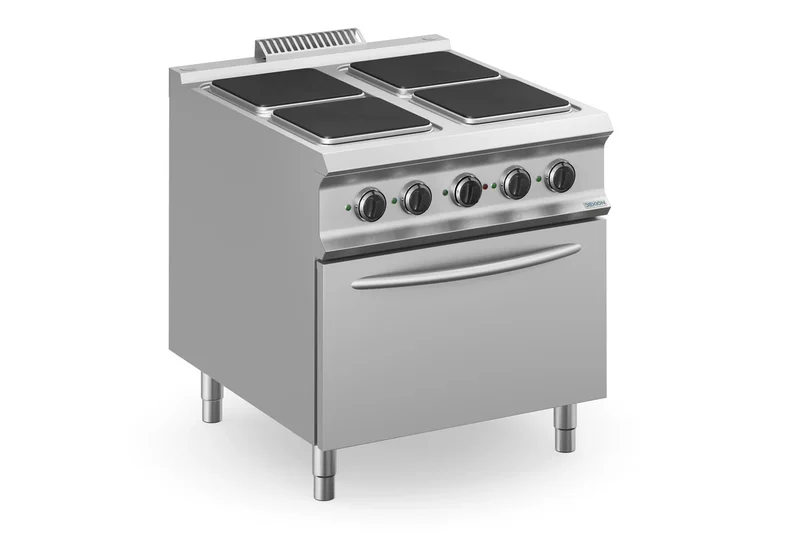 Cuisinière électrique Dexion Lux 980 - 80/90 avec four électrique - 4 plaques carrées - 19 kW