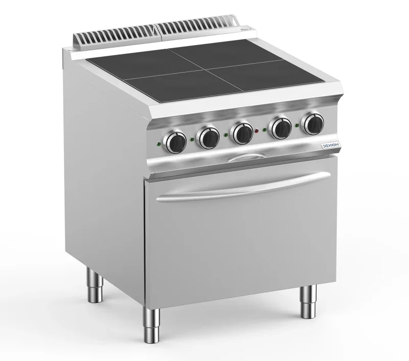 Cuisinière électrique Dexion Lux 700 - 70/73 avec four électrique - 4 plaques carrées encastrées - 10 kW
