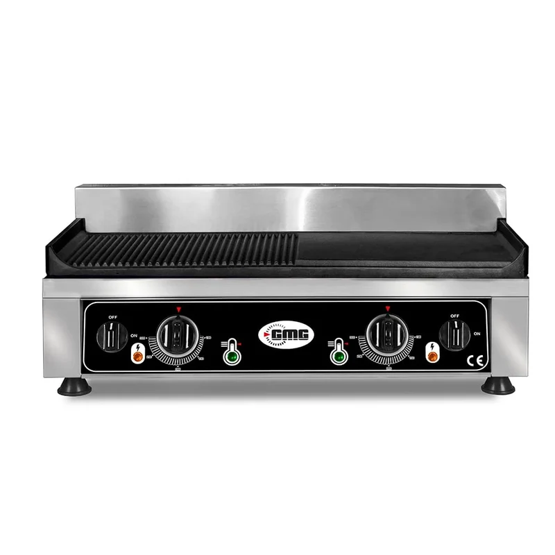 GMG Plancha électrique GP5530EG 52x24 ½ lisse, ½ rainurée - appareil de table