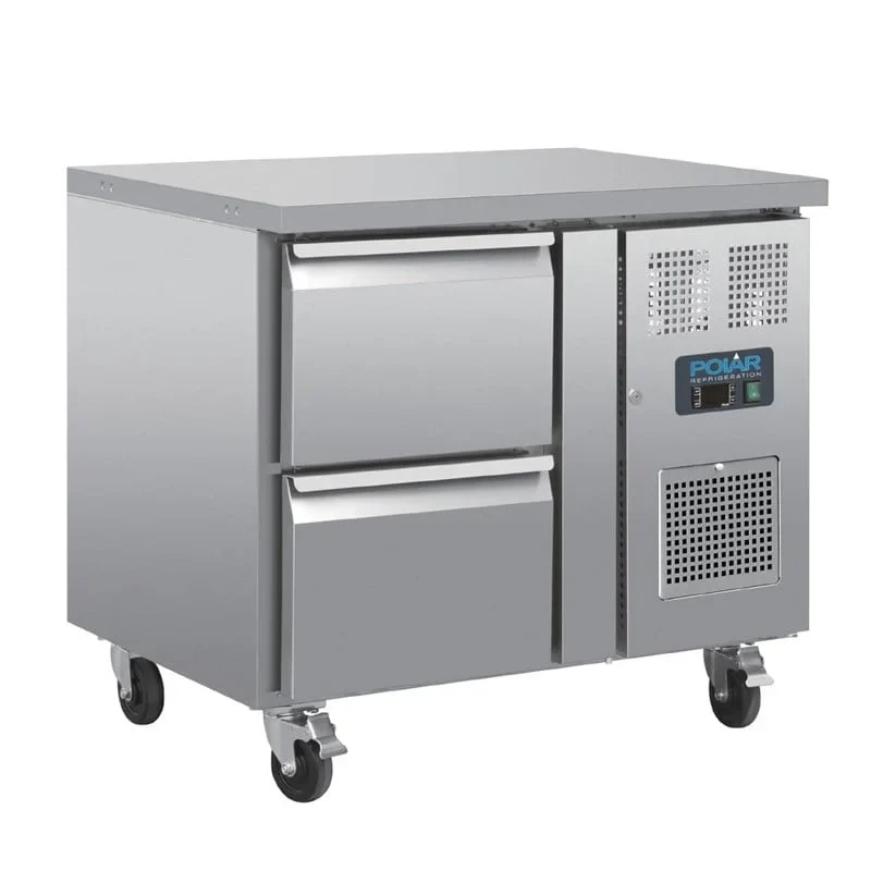 Table réfrigérée GN Polar Série U avec 2 tiroirs 124L