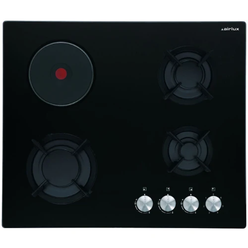 Table de cuisson mixte verre noire 60cm AIRLUX AV647HBK