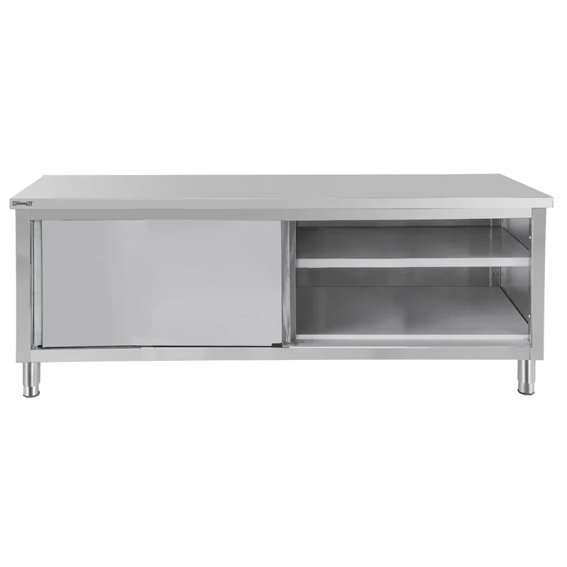 Table de travail Inox 600 avec portes coulissantes 1400 mm