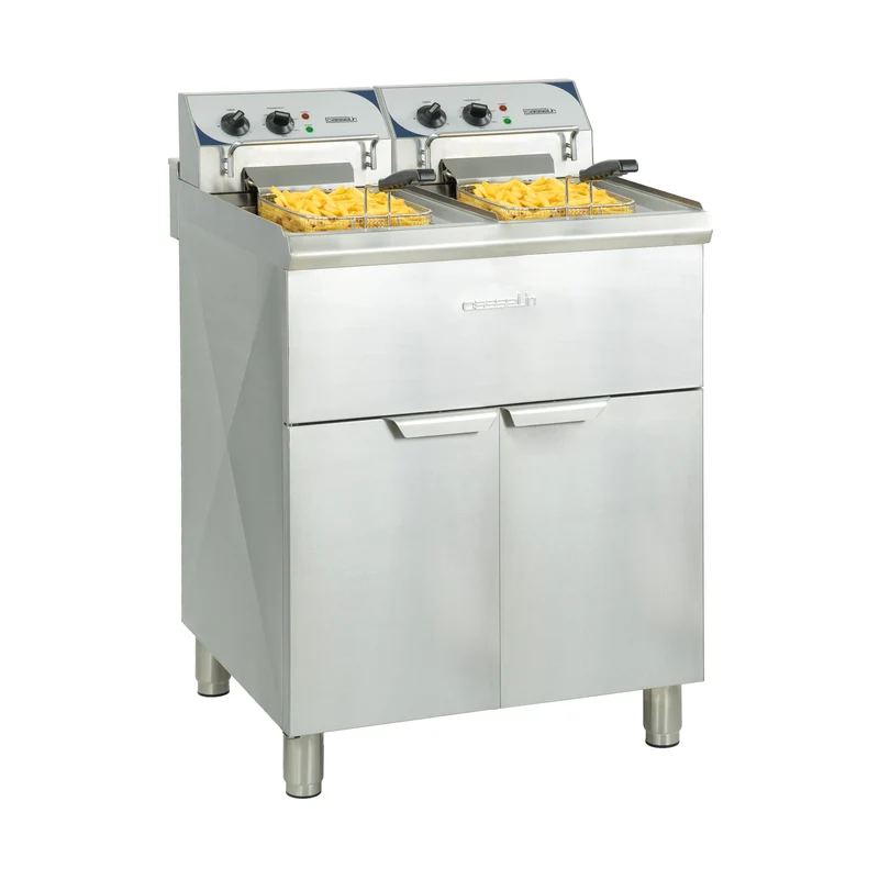 Friteuse électrique sur pieds 2 x 10 litres haut rendement