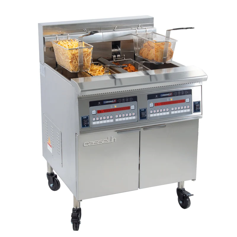 Friteuse électrique avec filtration 2 x 22 litres 17+17kW