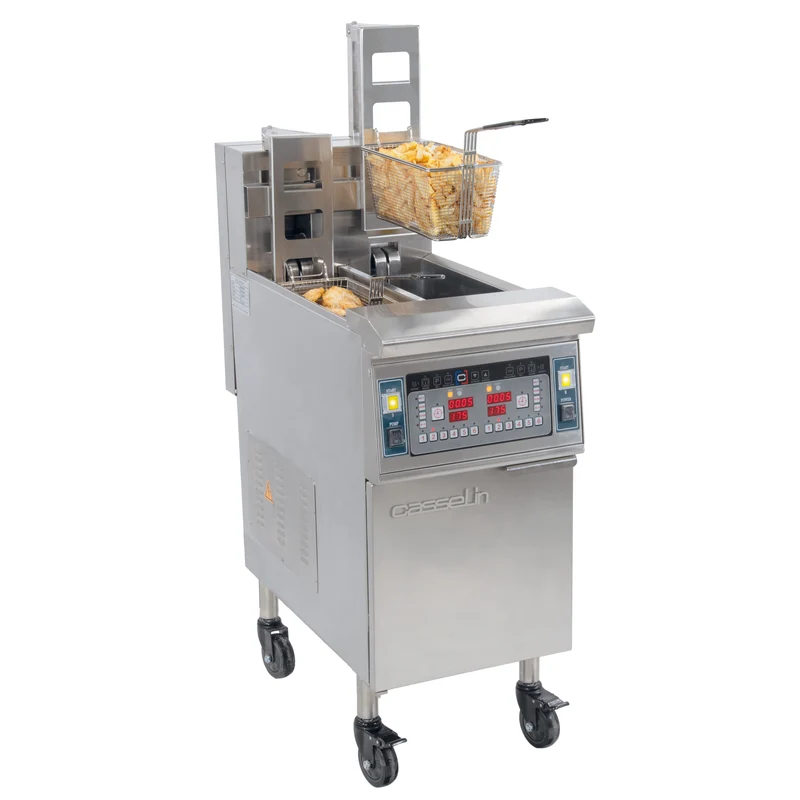 Friteuse électrique avec relevage automatique et filtration 2 x 12 litres 17Kw