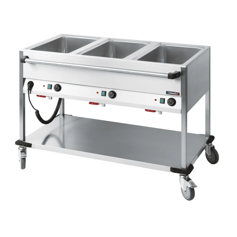 Chariot bain-marie à eau 3 x GN 1/1