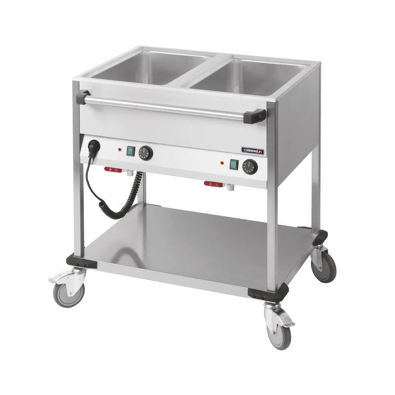 Chariot bain-marie à eau 2 x GN 1/1