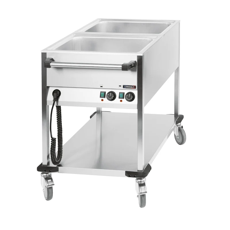 Chariot bain-marie à eau 2 x GN 1/1