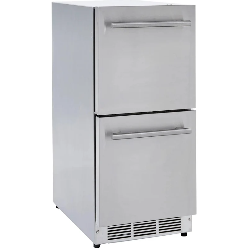 Sapphire Réfrigérateur à 2 tiroirs intérieur/extérieur de 15 pouces SRD153SSPR