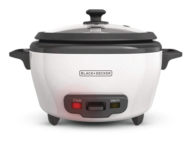 Cuiseur à riz et cuiseur à vapeur antiadhésif Black & Decker, blanc, 6 tasses [BOITE OUVERTE]