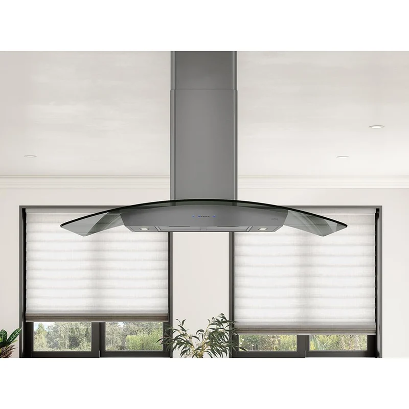 Zephyr Hotte îlot série Core Ravenna de 42 pouces ZRE-E42BBSGG