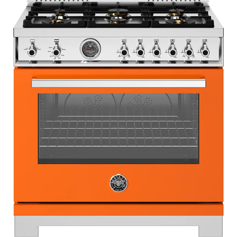 Bertazzoni Cuisinière autoportante à gaz de 36 pouces avec 6 brûleurs PRO366BCFGMART