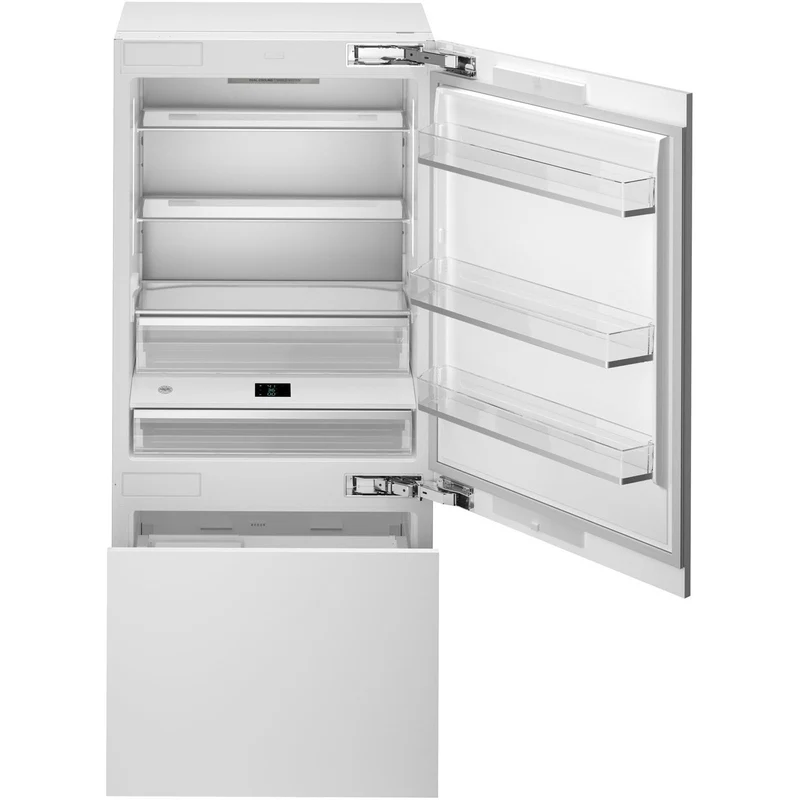 Bertazzoni Réfrigérateur à congélateur inférieur intégré de 36 pouces, 19,8 pi. cu. avec machine à glaçons automatique REF36BMBZPNV