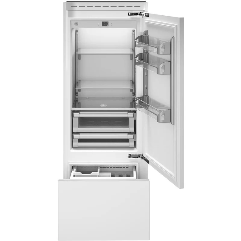 Bertazzoni Réfrigérateur à congélateur inférieur intégré de 30 pouces, 15,5 pi. cu. avec affichage numérique REF30BMBIPRT