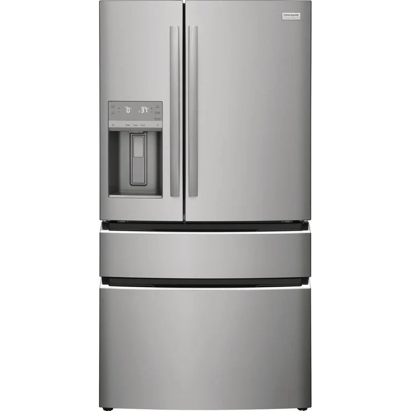 Frigidaire Gallery Réfrigérateur quatre portes avec porte à deux battants de 36 pouces, 26.3 pi. cu. avec distributeur d'eau et de glaçons externe GRMS2773AF