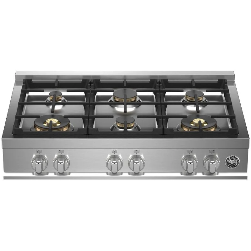 Bertazzoni Dessus de cuisinière encastré à gaz de 36 po. avec 6 brûleurs MAST366RTBXT