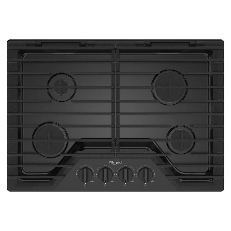 Whirlpool Cuisinière à gaz encastrable de 30 pouces avec grilles en fonte EZ-2-Lift™ WCGK5030PB