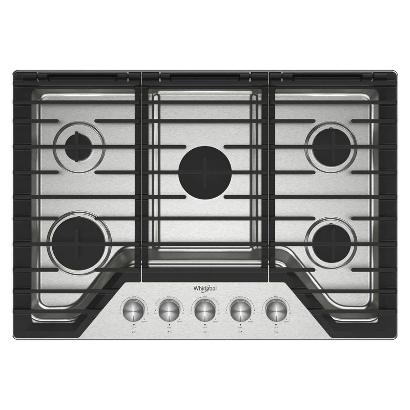 Whirlpool Table de cuisson encastrée à gaz de 30 pouces avec brûleur SpeedHeat™ WCGK7030PS