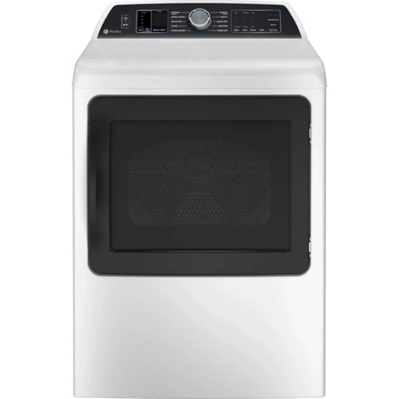 GE Profile Sécheuse électrique de 7,3 pi cu avec programme d'assainissement PTD70EBMTWS