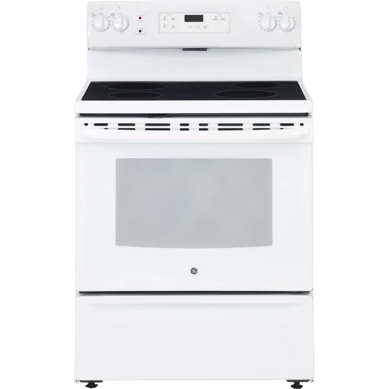 GE Cuisinière standard électrique de 30 po à surface lisse JCBS630DKWW