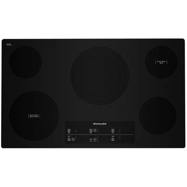 KitchenAid Table de cuisson encastrée électrique de 36 po avec technologie Even-Heat™ KCES956KSS