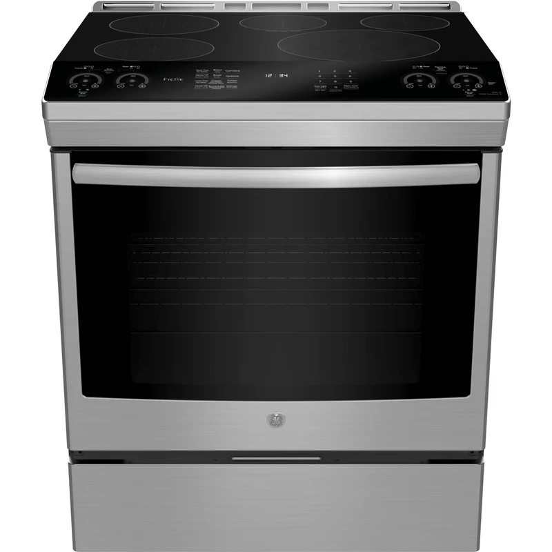 GE Profile Cuisinière encastrable électrique induction de 30 po. avec technology convection européenne véritable PCHS920YMFS