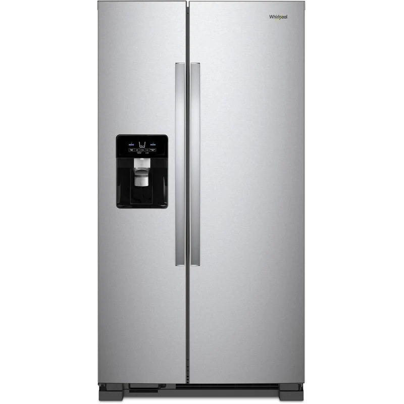Whirlpool Réfrigérateur côte-à-côte de 36 po, 24,5 pi cu amovible avec distributeur externe de glaçons et d'eau avec filtration d'eau EveryDrop™ WRS335SDHM
